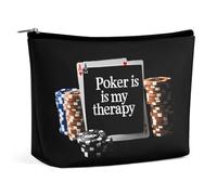 Poker is My Therapy Travel Cosmetic Bag Portable Makeup Bags Multifunctional Toiletry Organizer with Zipper