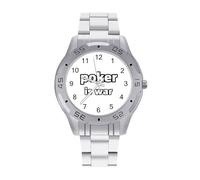Poker is War Business Stainless Watch Fashion Designer Wristwatch Easy Reader Analog Watches Gifts for Men