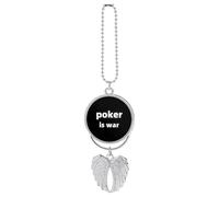Poker Is War Decorative Car Rearview Mirror Pendant Automotive Interior Hanging Ornaments Gift for Men Women