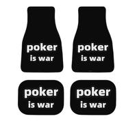 Poker Is War Funny Car Floor Mats All Weather 4-Piece Automotive Foot Mat Set Non-Slip Rugs Carpet