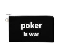 Poker is War Funny Coin Purse Portable Zipper Change Multifunctional Pouch Bag Gift for Men Women
