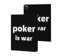 Poker Is War Funny Tablet Cases Multi-Viewing Angels Trifold Stand Case Compatible with iPad Series