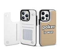 Poker Is War Leather Wallet Case Compatible with iPhone 14/14 Plus/14 Pro/14 Pro Max Printed Flip Protective Cover