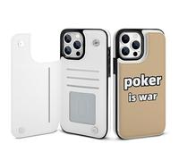 Poker Is War Leather Wallet Case Compatible with iPhone 14/14 Plus/14 Pro/14 Pro Max Printed Flip Protective Cover