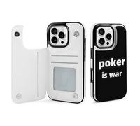 Poker Is War Leather Wallet Case Compatible with iPhone 16/16 Plus/16 Pro/16 Pro Max/16 E/16 SE4 Printed Flip Protective Cover