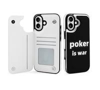 Poker Is War Leather Wallet Case Compatible with iPhone 16/16 Plus/16 Pro/16 Pro Max/16 E/16 SE4 Printed Flip Protective Cover