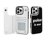 Poker Is War Leather Wallet Case Compatible with iPhone 16/16 Plus/16 Pro/16 Pro Max/16 E/16 SE4 Printed Flip Protective Cover
