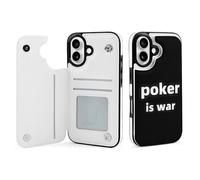 Poker Is War Leather Wallet Case Compatible with iPhone 16/16 Plus/16 Pro/16 Pro Max/16 E/16 SE4 Printed Flip Protective Cover