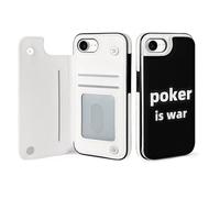 Poker Is War Leather Wallet Case Compatible with iPhone 16/16 Plus/16 Pro/16 Pro Max/16 E/16 SE4 Printed Flip Protective Cover