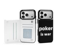 Poker Is War Leather Wallet Case Compatible with iPhone 17/17 Air/17 Pro/17 Pro Max Printed Flip Protective Cover