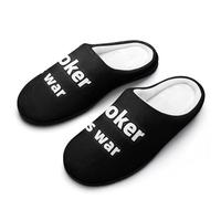 Poker Is War Men's Cotton Slippers Indoor House Shoes Warm Gift for Travel Bedroom Hotel 7-8(40-41)