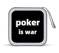 Poker is War Portable Zipper CD Case 40 Capacity DVD Collection Holder for Car Office Home Travel