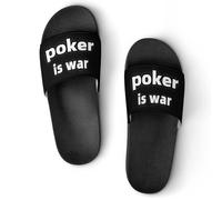 Poker Is War Unisex Summer Sliders Waterproof Beach Slippers Lightweight Anti Slip House Shoes