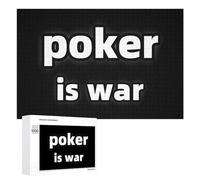 Poker Is War Wooden Puzzle Letter on Back Adults Difficult Jigsaw Puzzles for Home Decor Birthday Gift