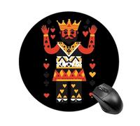 Poker King Round Gaming Mousepad Rubber Base Desk Mat for Office Laptop Computer