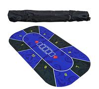 poker mat, Folding Poker Table Top,Blackjack And Texas Hold'em Casino Tabletop(Blu)