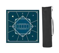 Poker mat, Table Mat Majiang Mat，Square Mahjong , Game With Rules(Blu,70x70cm(27.55x27.55in))