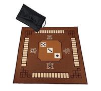 Poker mats, Mahjong table mat Tabletop Game Mats, Square with Carrying Bag Noise Reduction Playing Card Mat for Poker Games Board Tile(Brown,32.7x32.7inch)