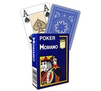 POKER MODIANO BLUE PLASTIC PLAYING CARDS 4 LARGE INDEX POKER SIZE MADE ITALY NEW