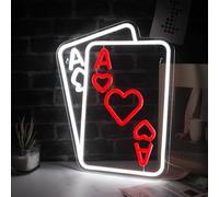 Poker Neon Signs for Wall Decor Led Sign for Poker Room Decor Playing Cards Dice Accessories for Casino Decorations Man Cave Gift