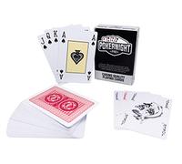 Poker Night Pro Bridge Playing Cards | Bridge Size Cards UK | Plastic 100% Waterproof, Red Backs | Premium Single Deck, 4-Pip Regular Index | Canasta, Rummy, Whist