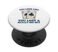 Poker Player Aces Cards Game Gambler Bluff Bet Casino Funny PopSockets Adhesive PopGrip