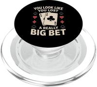 Poker Player Cards Game Gambler Bluff Bet Fold Chips Vintage PopSockets PopGrip for MagSafe