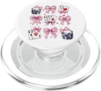 Poker Player Casino Gambling Gambler Girl Coquette Bow Pink PopSockets PopGrip for MagSafe
