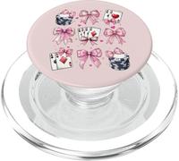Poker Player Casino Gambling Gambler Girl Coquette Bow Pink PopSockets PopGrip for MagSafe