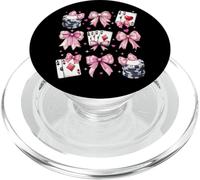 Poker Player Casino Gambling Gambler Girl Coquette Bow Pink PopSockets PopGrip for MagSafe