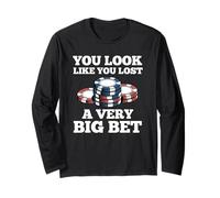 Poker Player Chips Card Game Gambler Bluff Bet Casino Funny Long Sleeve T-Shirt