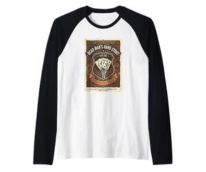 Poker Player Dead Man's Hand Stout Aces Eights Beer Label Raglan Baseball Tee