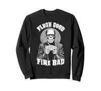 Poker Player Halloween Funny Frankenstein Flush Good Cards Sweatshirt