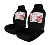 Poker Player Heartbeat Car Seat Cover Front Seat Protector 2PCS | Automotive Seat Covers,Universal Fit,Interior Car Accessories,Car Seat Protector,for Most Cars
