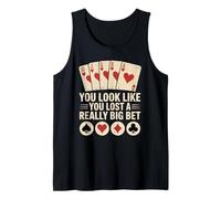 Poker Player Royal Flush Cards Gambler Bet Casino Vintage Tank Top