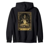 Poker Player The River Tarot Card Skeleton Ace of Spades Zip Hoodie
