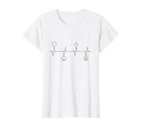 Poker Playing Card Suits Heartbeat - Gambling for Player Value Graphic T-Shirt, Women, White, L