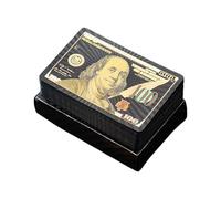 Poker Playing Card Waterproof Black Gold Game Card Group PVC, Ice-Breaker Game, Team Bonding Cards, Portable, Easy Set Up, 8.7x5.7x2.6cm, For Building Sociation Friends