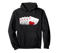 Poker Royal Flush Hearts Double Casino Card Game Lover Pullover Hoodie