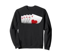 Poker Royal Flush Hearts Double Casino Card Game Lover Sweatshirt
