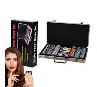 Poker Sets with Case, Numbered Poker Chips - Professional Portable Poker Games for Iron Parties Ensures a Weighted Full Poker Game