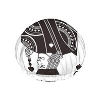 Poker Shower Cap,Poker Card Black Jack Of Spades Waterproof Double Layer Bath Caps Perfect For All Hair Lengths And Thicknesses