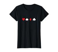 Poker Simple Symbols Value Graphic T-Shirt, Women, Black, S