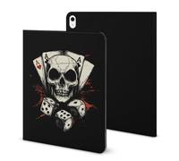 Poker Skull Dice Funny Tablet Case Compatible with IPAD Pro 2020 （11in）/2020 （10.2in）/2020 AIR 4 （10.9in）/Pro 2021 （11in）/Air4/Air5 （10.9in） Personality Protective Cover with Pen Slot