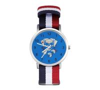 Poker Skull Dice Unisex Wrist Watches Nylon Strap Analog Quartz Watch for Daily Wear