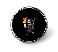 Poker Skull Grim Reaper Round Badge Button Pins Custom Brooches Lapel Pins for Women Men Clothing Decoration