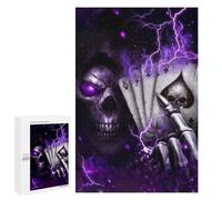 Poker Skull Jigsaw Puzzles for Adults 1000, Puzzles for Adults, Challenging Puzzles, Puzzle Game for The Whole for Women, Gifts for Men (75x50cm).