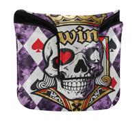 Poker Skull King Winner Golf Putter Mallet Head Cover with Magnetic Closure Putter Headcover for Men and Women Waterproof PU Leather