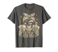 Poker Skull Royal Flush Skeleton Hands Cards T-Shirt