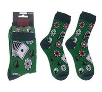 Poker Socks Mens Funny Novelty Playing Cards Casino Patterned Crew Cotton Socks Size 8-12 Gifts for Dad Husband Stocking Filler Secret Santa